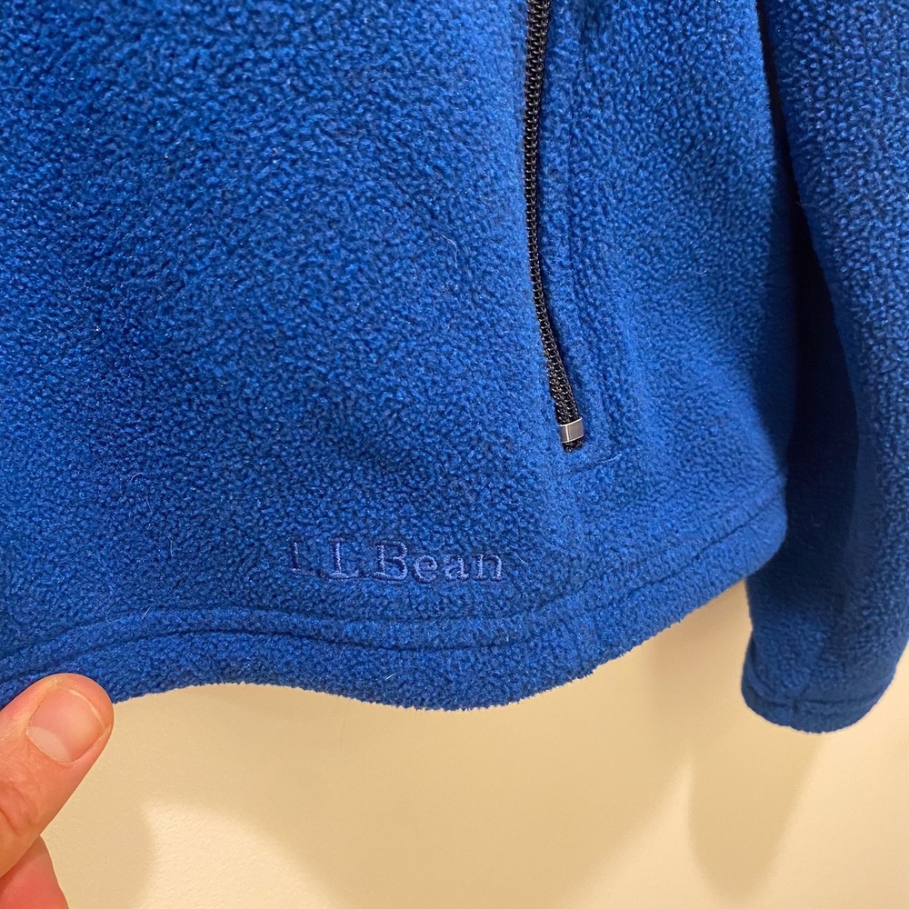 LL Bean Mens Full Zip Fleece Jacket Royal Blue Mock Neck 284511 Large REG - Picture 6 of 14